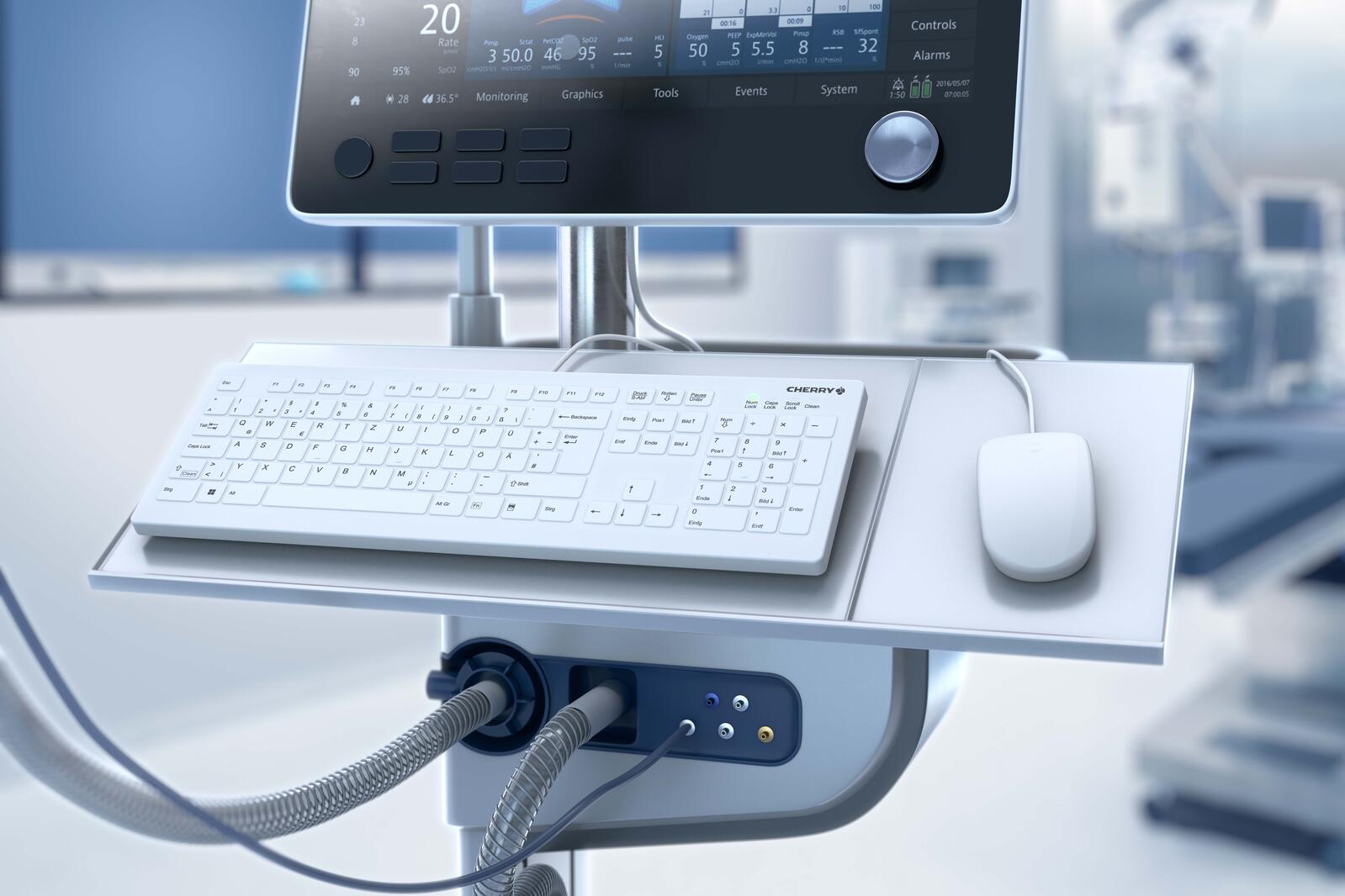 Cherry Hygiene-Tastatur kabelgebunden AK-C8112 weiß