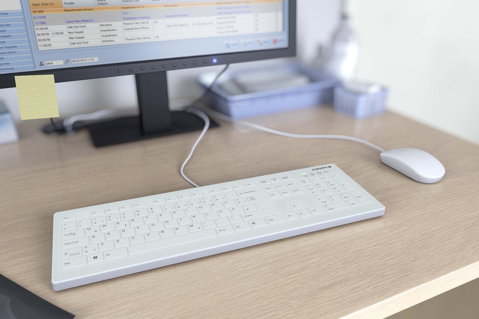 Cherry Hygiene-Tastatur kabelgebunden AK-C8112 weiß