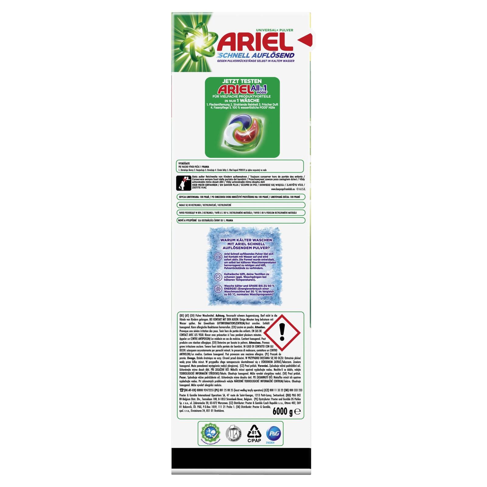 ARIEL Waschmittel UNIVERSAL+ 6,0 kg