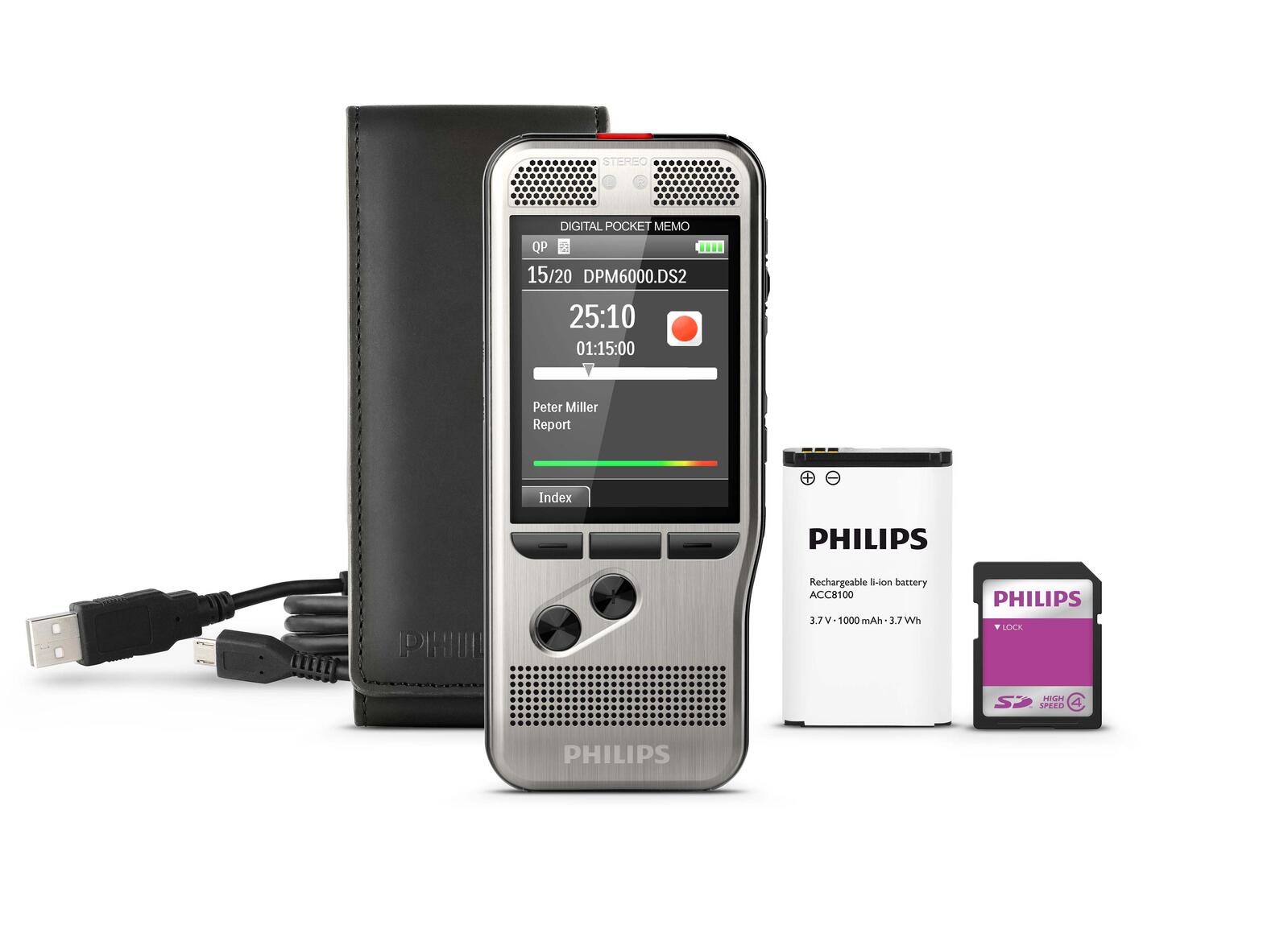 PHILIPS PocketMemo DPM6000 digitales Diktiergerät 4 GB