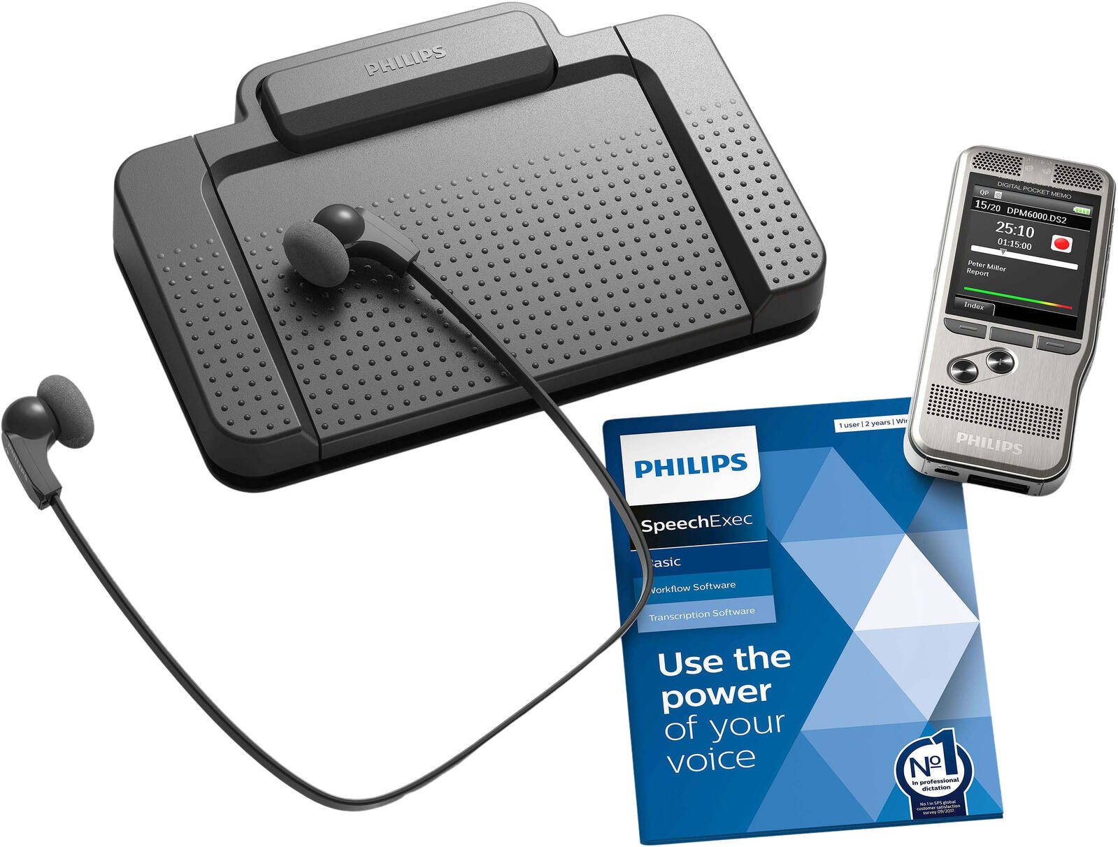 PHILIPS PocketMemo DPM6700 digitales Diktiergerät-Set 4 GB