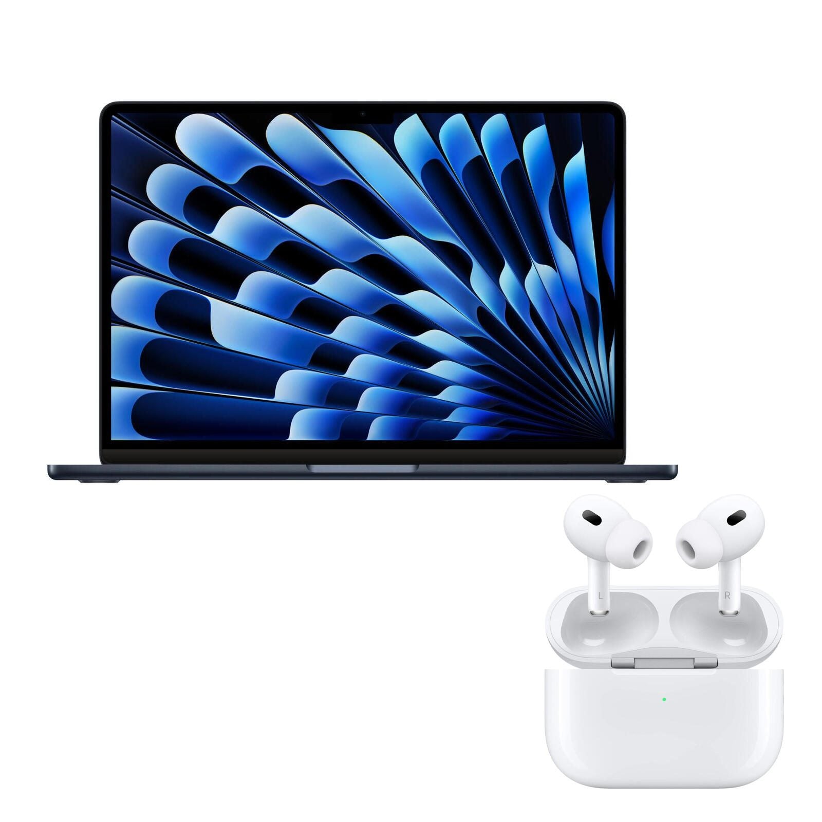Apple Macbook Air 34,46cm (13,6') mitternacht + Apple AirPods Pro 2. Generation MagSafe Ladecase
