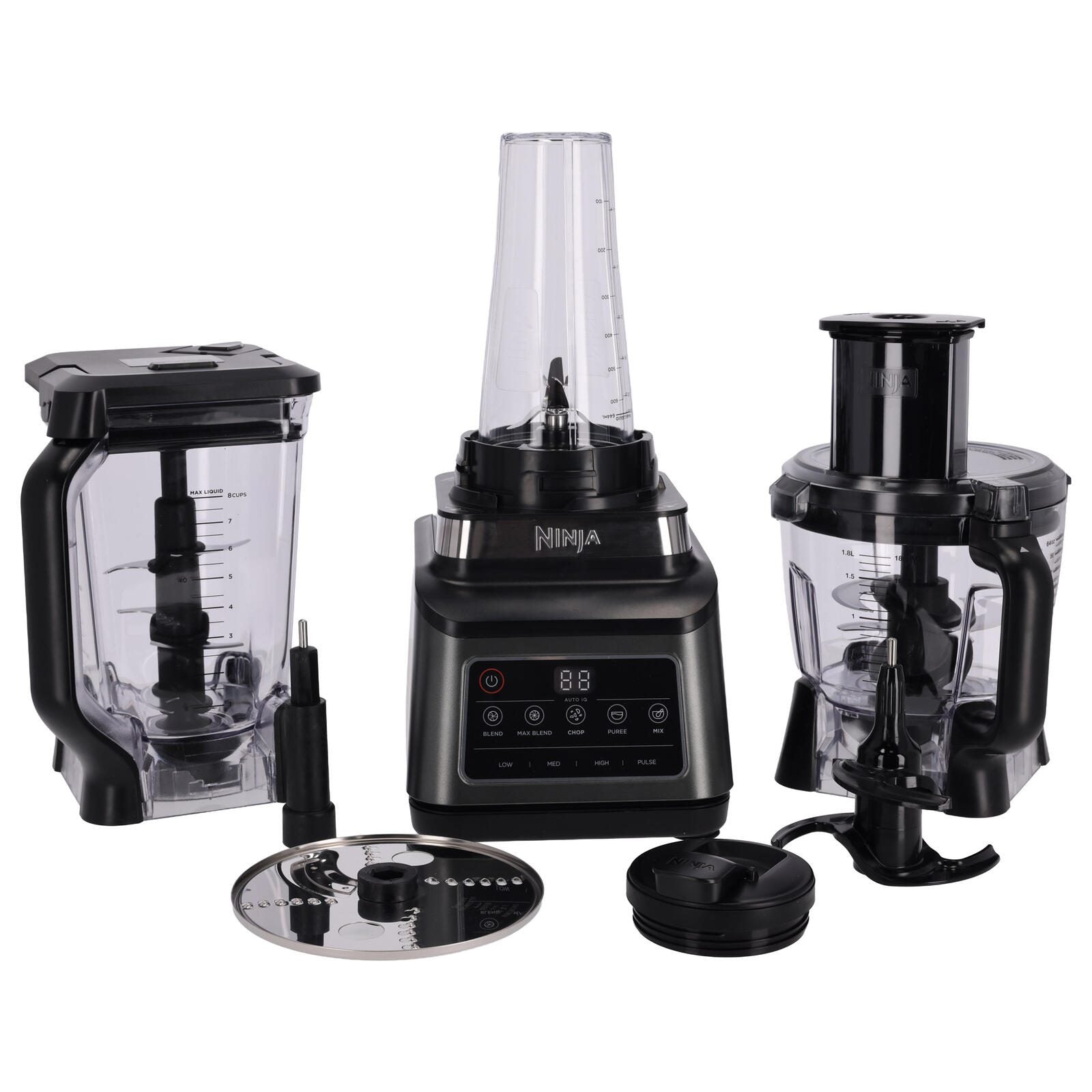 Ninja 3-in-1 Küchenmaschine mit Auto-iQ, schwarz/silber