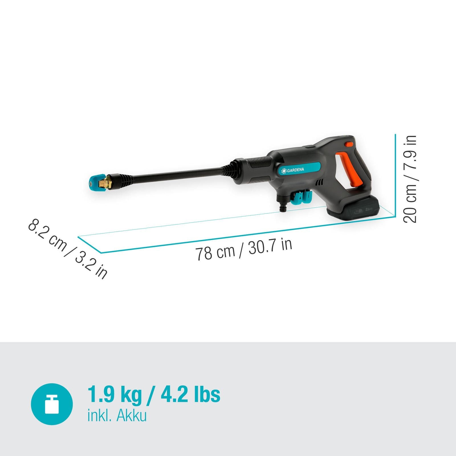 GARDENA AquaClean 24/18V P4A Akku-Druckreiniger