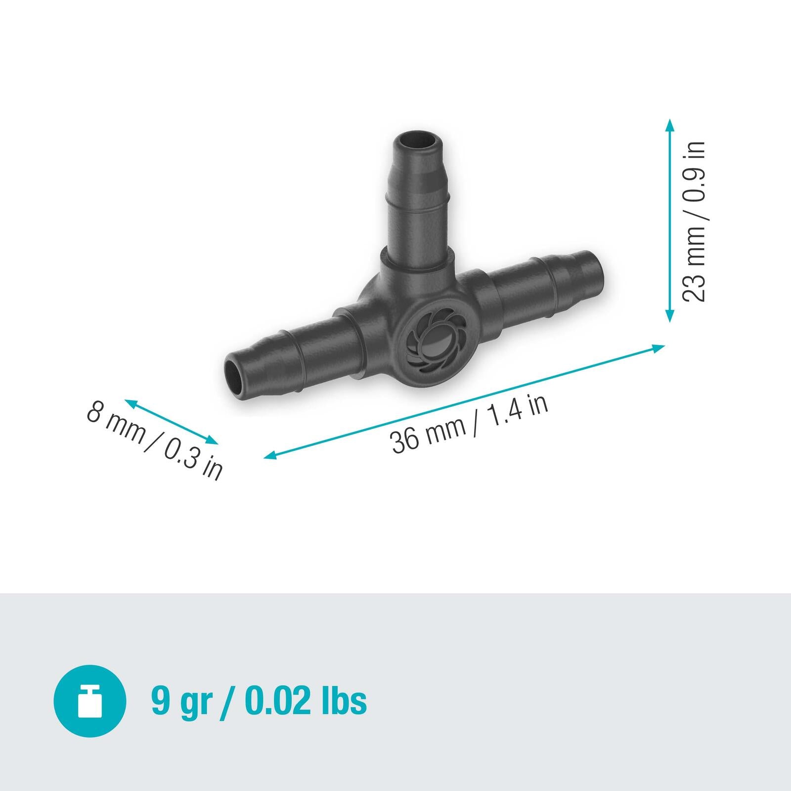 GARDENA Anschlussstück für Tropfschlauch Micro-Drip-System T-Stück 4,6 mm (3/16')