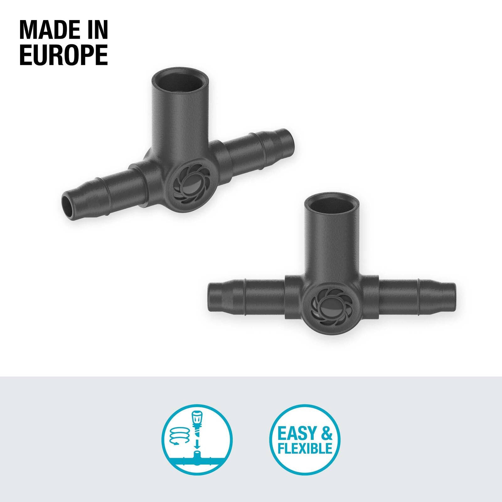 GARDENA Anschlussstück für Tropfschlauch Micro-Drip-System T-Stück für Sprühdüsen/Endtropfer 4,6 mm (3/16')