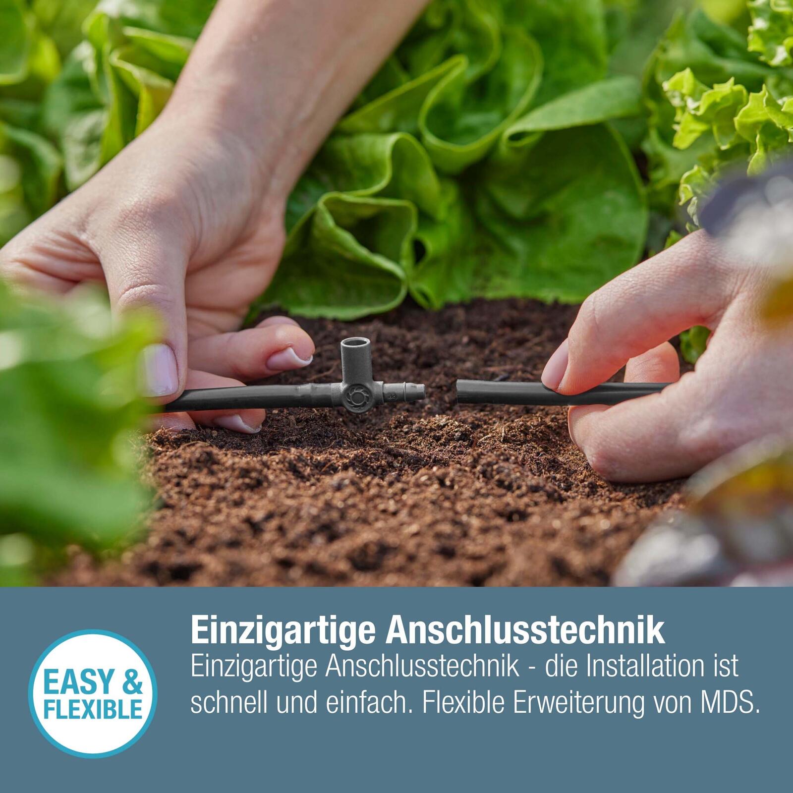 GARDENA Anschlussstück für Tropfschlauch Micro-Drip-System T-Stück für Sprühdüsen/Endtropfer 4,6 mm (3/16')