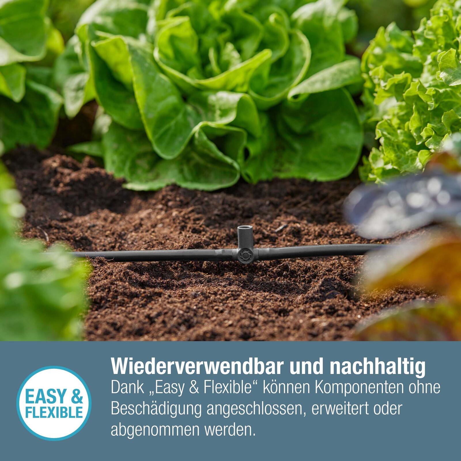 GARDENA Anschlussstück für Tropfschlauch Micro-Drip-System T-Stück für Sprühdüsen/Endtropfer 4,6 mm (3/16')