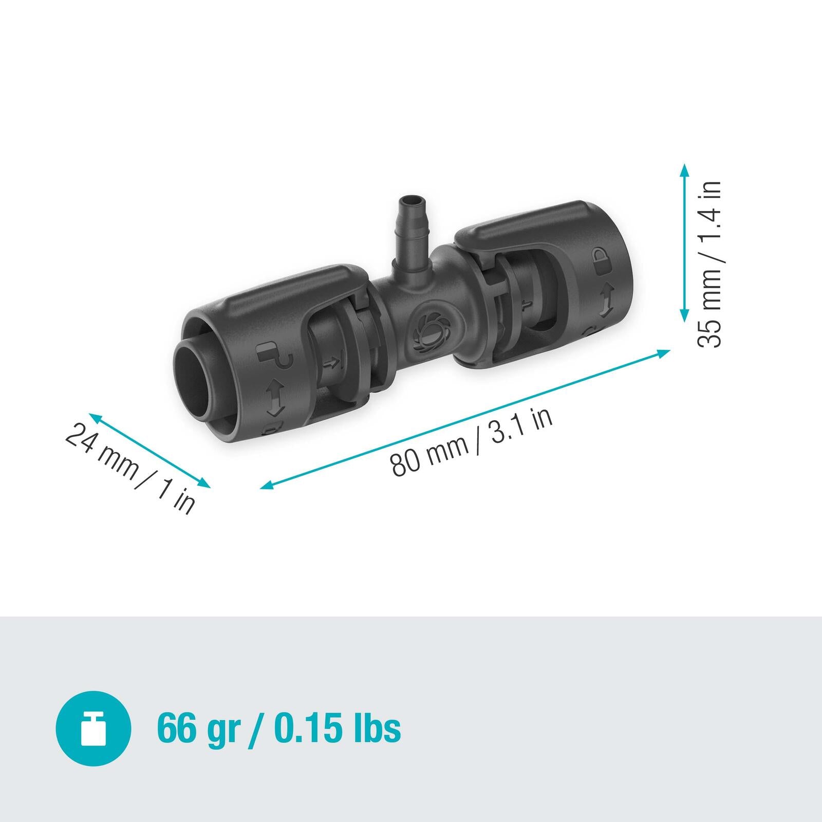 GARDENA Tropfschlauchverbinder Micro-Drip-System T-Stück 13 mm (1/2') – 4,6 mm (3/16')