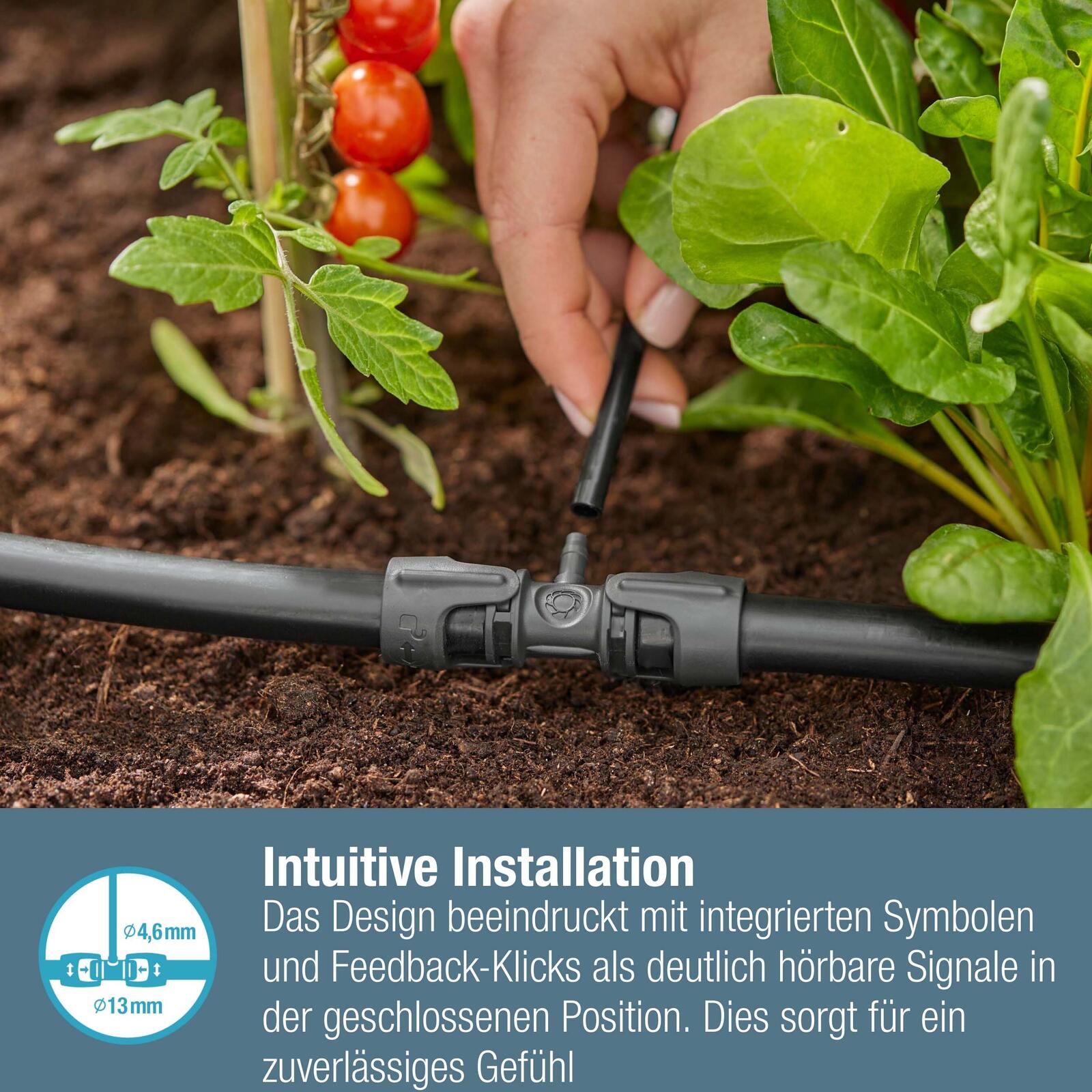 GARDENA Tropfschlauchverbinder Micro-Drip-System T-Stück 13 mm (1/2') – 4,6 mm (3/16')