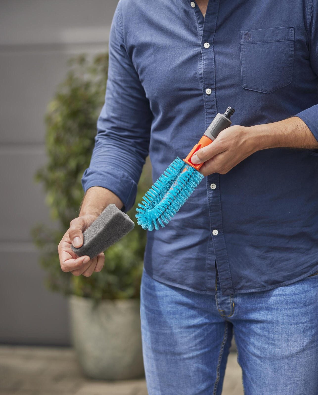 GARDENA Waschbürste für Gartenschlauch Cleansystem Fahrradbürste