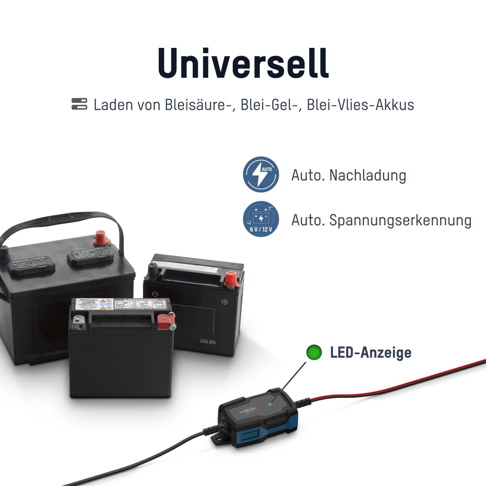 ANSMANN Autobatterie-Ladegerät BC 6-12V, 1A