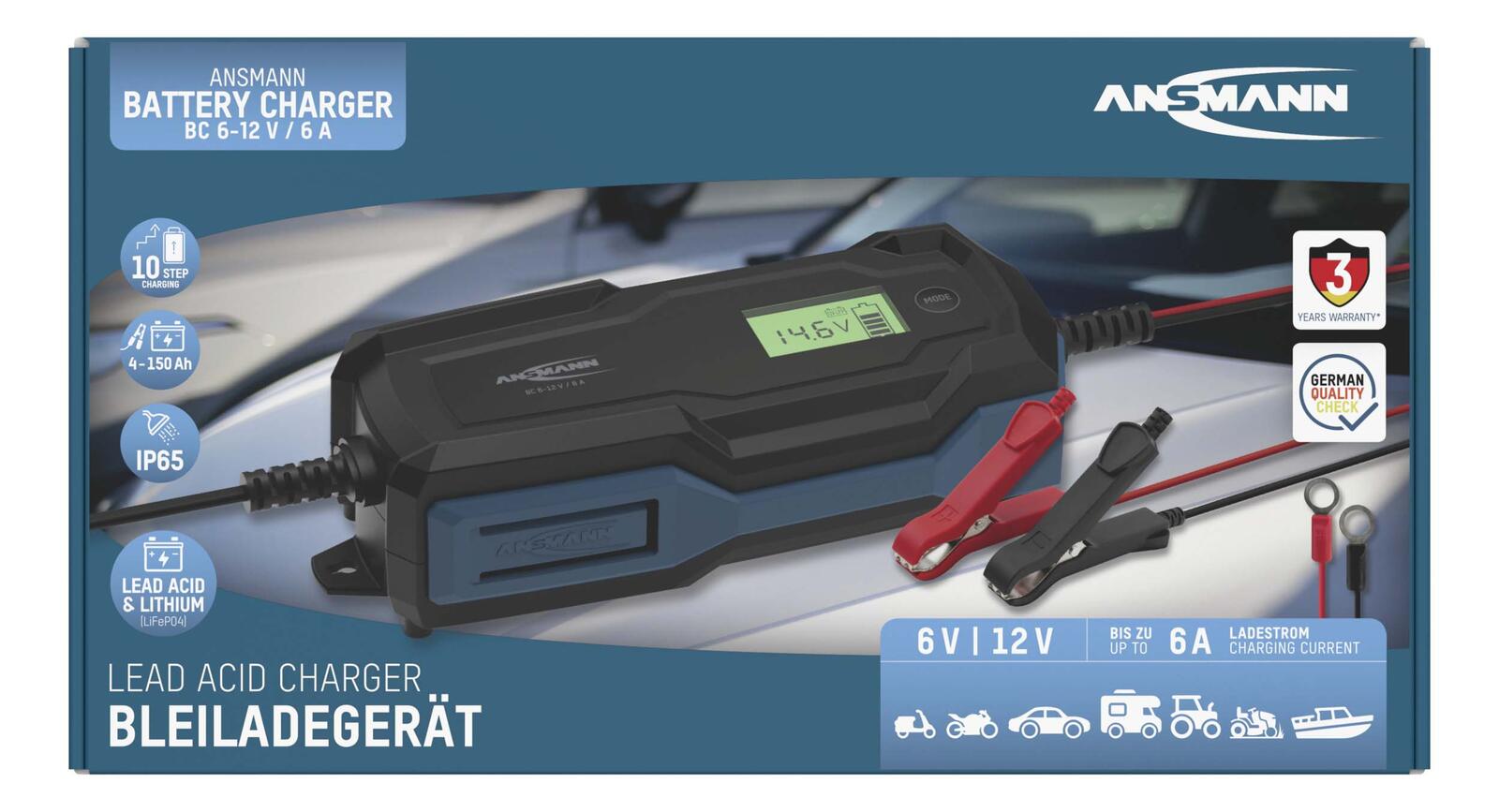 ANSMANN Autobatterie-Ladegerät BC 6-12V, 6A