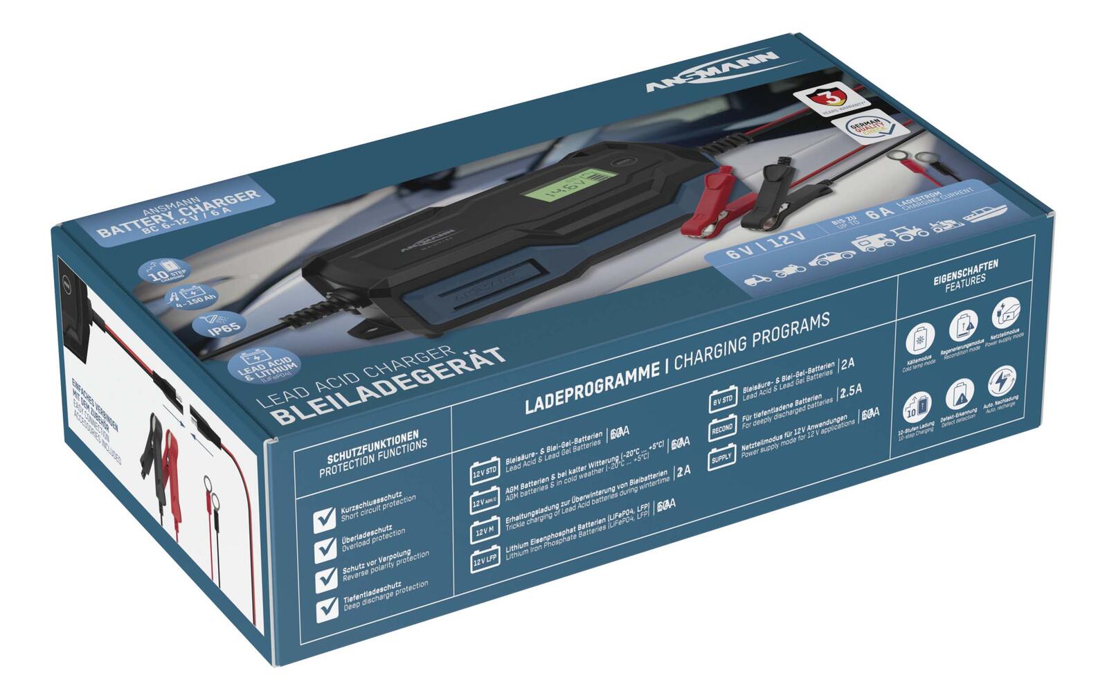 ANSMANN Autobatterie-Ladegerät BC 6-12V, 6A
