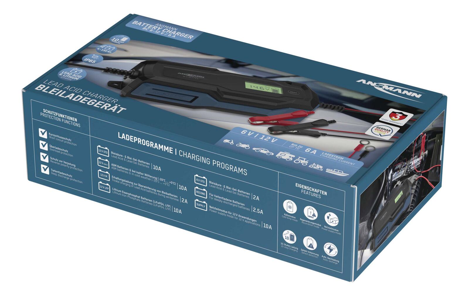 ANSMANN Autobatterie-Ladegerät BC 6-12V, 6A
