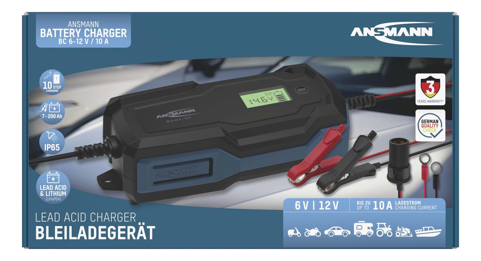 ANSMANN Autobatterie-Ladegerät BC 6-12V, 10A