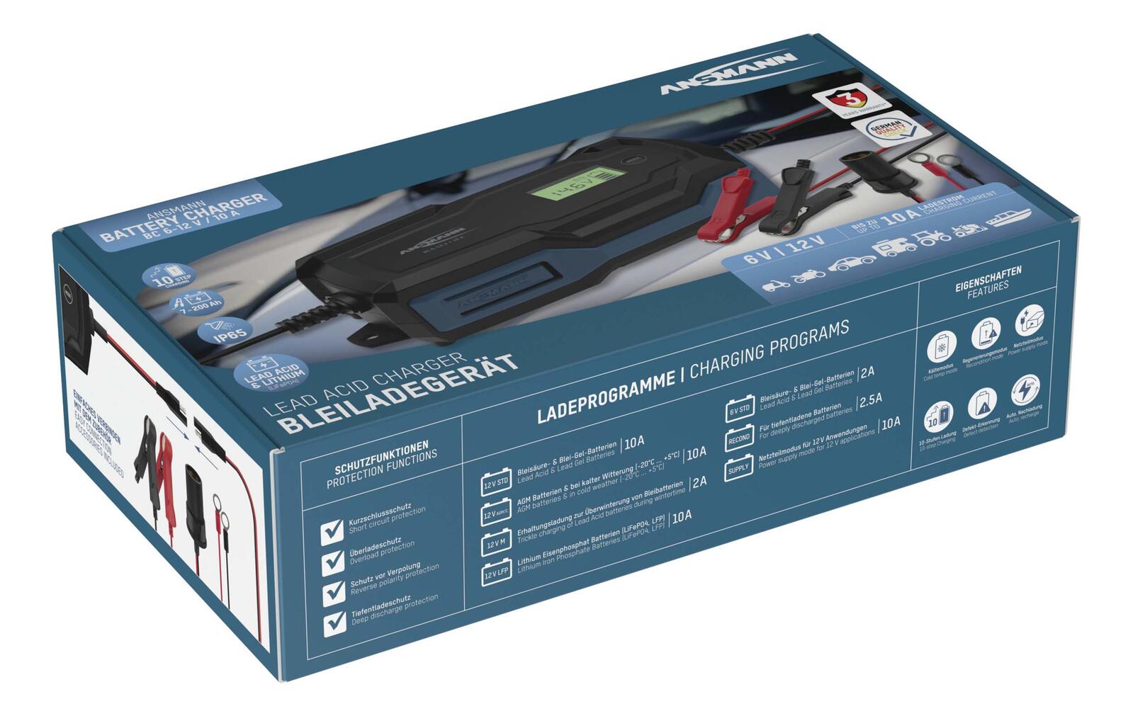 ANSMANN Autobatterie-Ladegerät BC 6-12V, 10A