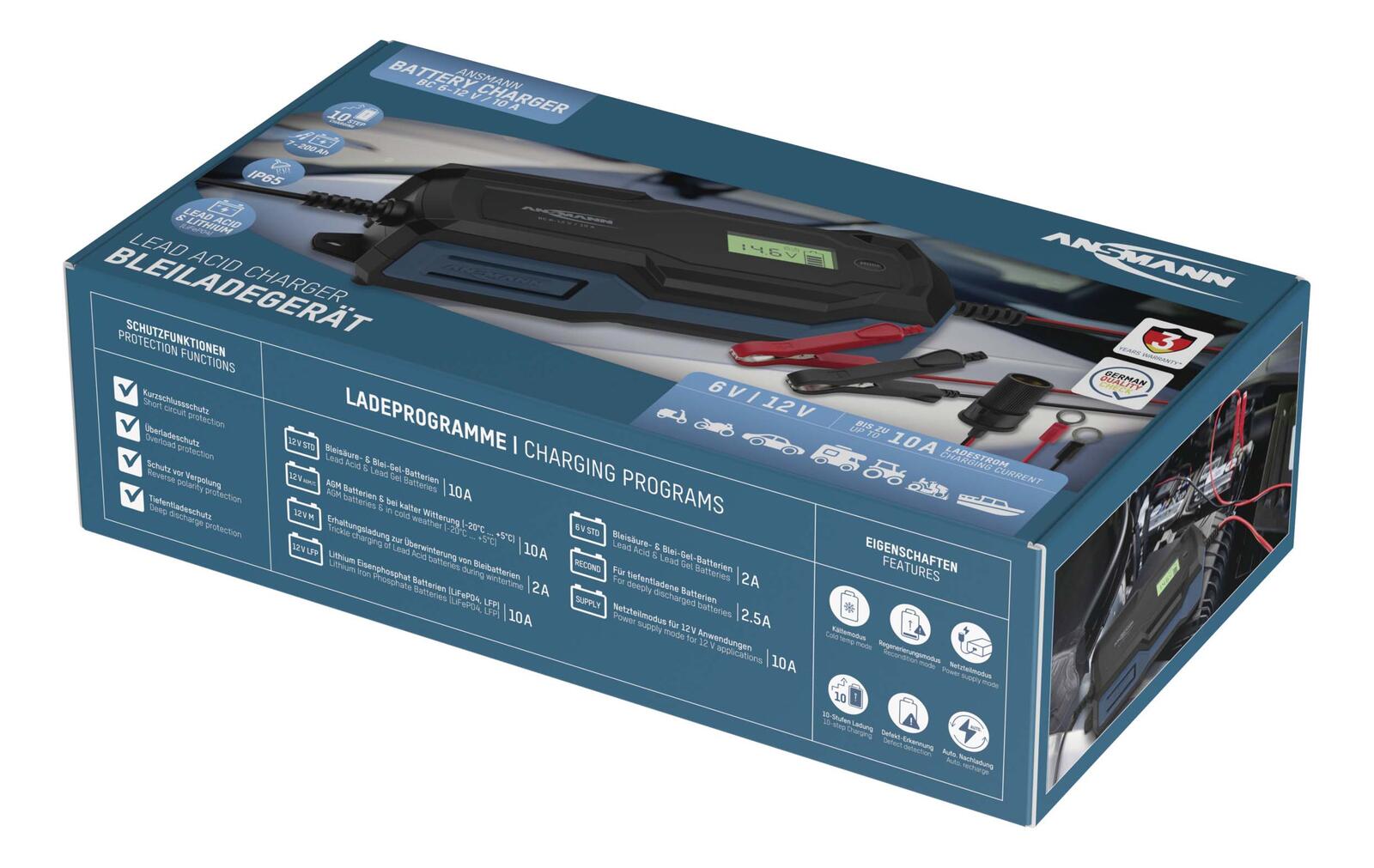 ANSMANN Autobatterie-Ladegerät BC 6-12V, 10A
