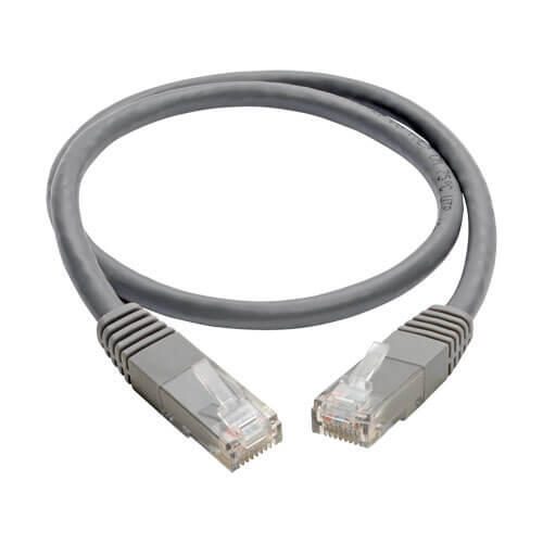 Eaton Tripp Lite Series Cat6 Gigabit Molded (UTP) Ethernet Kabel (RJ45 Stecker/Stecker), PoE, Grau, 2 ft. (0.61 m)