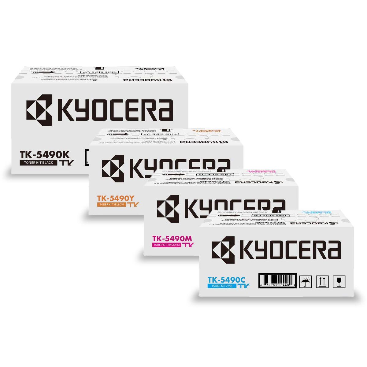 Kyocera Original TK-5490 Toner - 4er Multipack cyan, magenta, gelb, schwarz