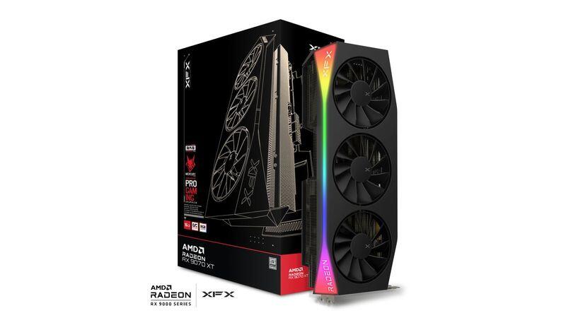 XFX Grafikkarte AMD Radeon RX 9070XT MERCURY Gaming RGB 16GB OC GDDR6 Black