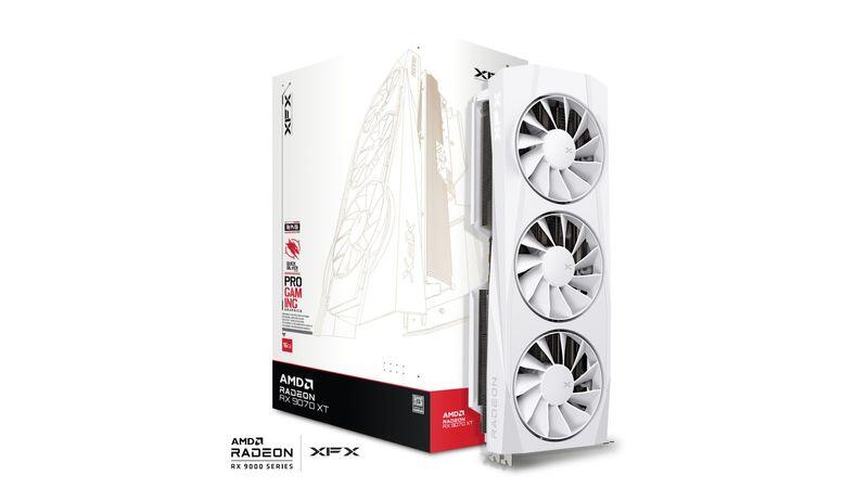 XFX Grafikkarte AMD Radeon RX 9070XT Quicksilver White Gaming Edition 16GB GDDR6