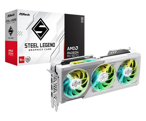ASRock Grafikkarte AMD Radeon RX 9070 Steel Legend 16GB OC DDR6