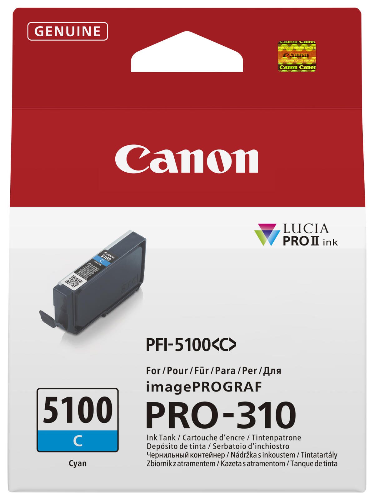 Canon Original PFI-5100 Druckerpatronen - 10er Set Multipack C, M, Y, PBK, MBK, GY, PC, PM, R, CO