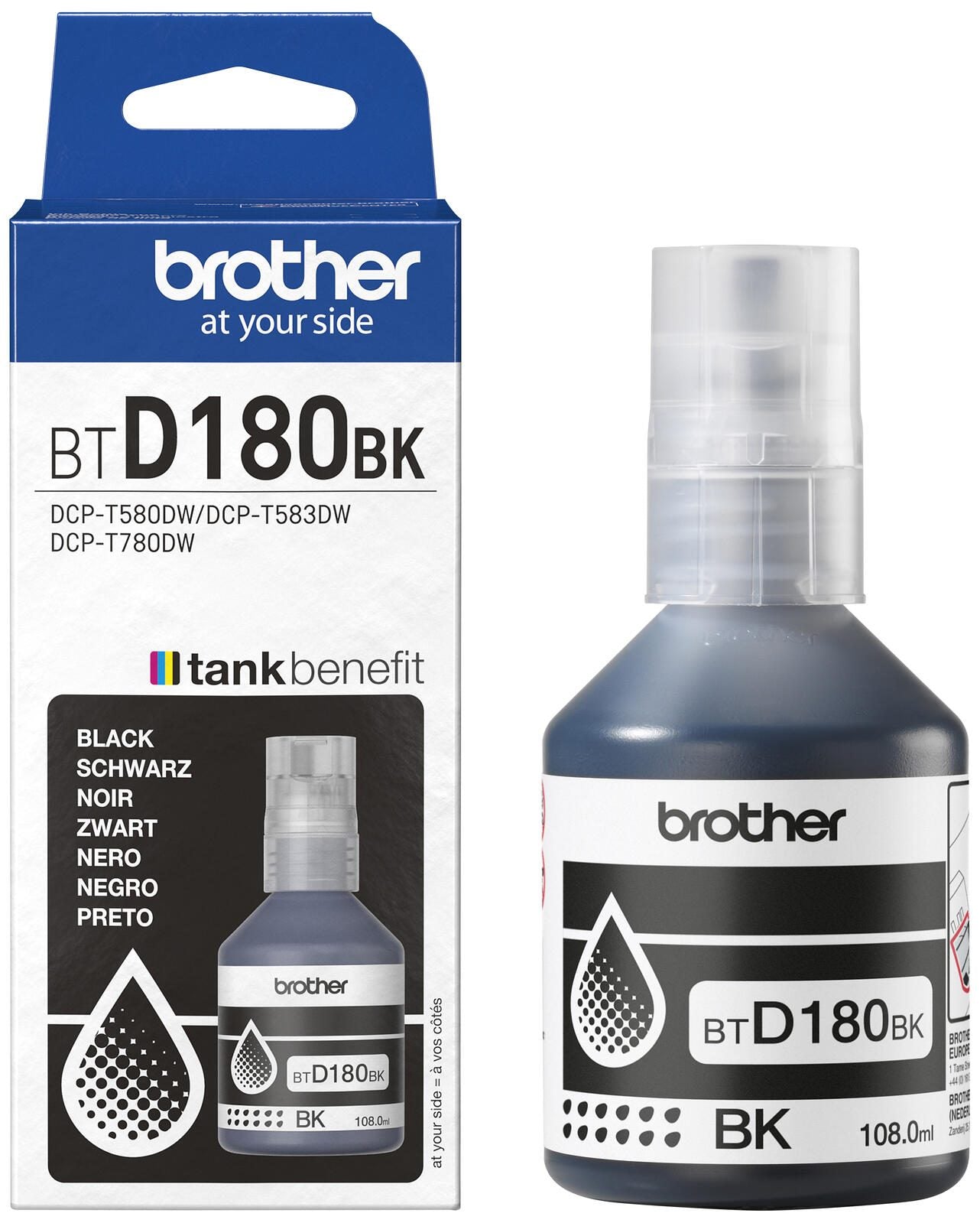 Brother Original BTD180BK Nachfülltinte Schwarz