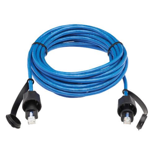 Eaton Tripp Lite Series Industrial Cat6 UTP Ethernet Kabel (RJ45 Stecker/Stecker), 100W PoE, CMR-LP, IP68, Blue, 23 ft.