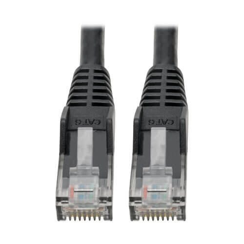 Eaton Tripp Lite Series Cat6 Gigabit Snagless Molded (UTP) Ethernet Kabel (RJ45 Stecker/Stecker), Schwarz, 6-in. (15.24