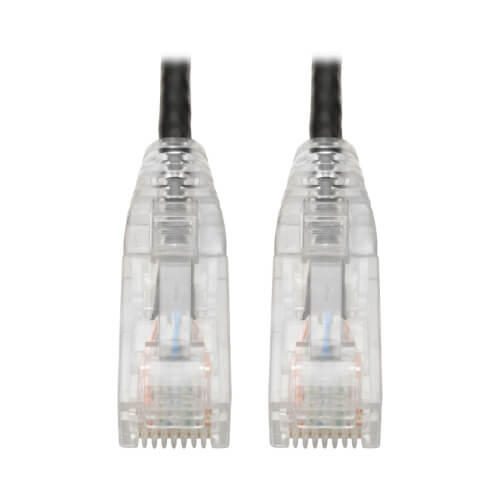 Eaton Tripp Lite Series Cat6 Gigabit Snagless Slim UTP Ethernet Kabel (RJ45 Stecker/Stecker), Schwarz, 1 ft. (0.31 m)
