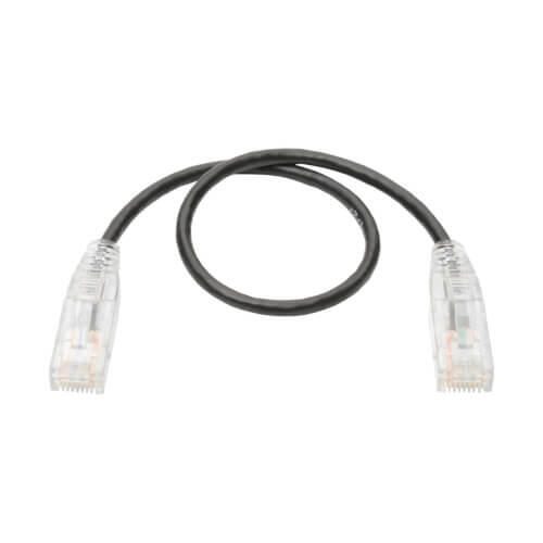 Eaton Tripp Lite Series Cat6 Gigabit Snagless Slim UTP Ethernet Kabel (RJ45 Stecker/Stecker), Schwarz, 1 ft. (0.31 m)