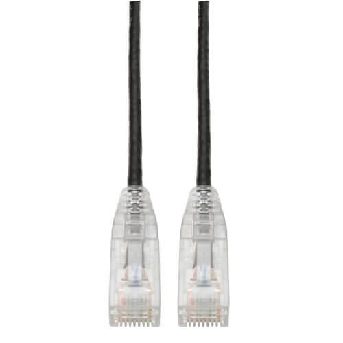 Eaton Tripp Lite Series Cat6 Gigabit Snagless Slim UTP Ethernet Kabel (RJ45 Stecker/Stecker), Schwarz, 6-in. (15.24 cm)
