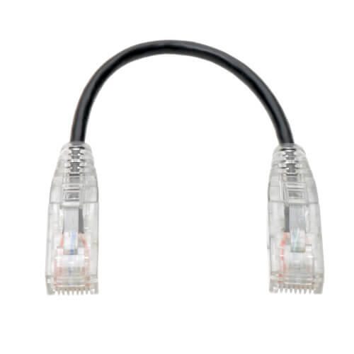 Eaton Tripp Lite Series Cat6 Gigabit Snagless Slim UTP Ethernet Kabel (RJ45 Stecker/Stecker), Schwarz, 6-in. (15.24 cm)