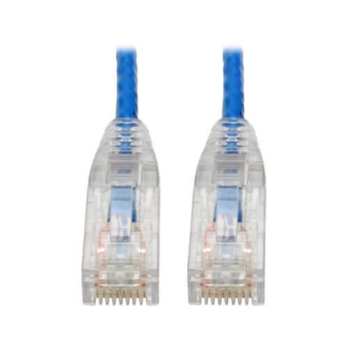Eaton Tripp Lite Series Cat6 Gigabit Snagless Slim UTP Ethernet Kabel (RJ45 Stecker/Stecker), Blue, 6-in. (15.24 cm)