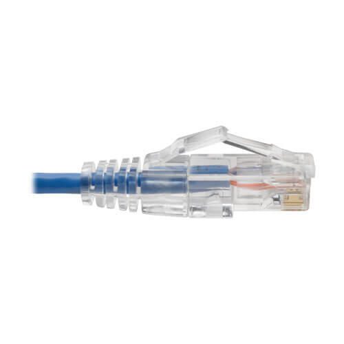 Eaton Tripp Lite Series Cat6 Gigabit Snagless Slim UTP Ethernet Kabel (RJ45 Stecker/Stecker), Blue, 6-in. (15.24 cm)