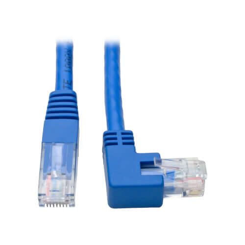 Eaton Tripp Lite Series Right-Angle Cat6 Gigabit Molded UTP Ethernet Kabel (RJ45 Right-Angle M zu RJ45 M), Blue, 1 ft. (
