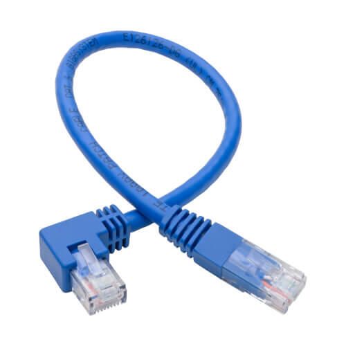 Eaton Tripp Lite Series Right-Angle Cat6 Gigabit Molded UTP Ethernet Kabel (RJ45 Right-Angle M zu RJ45 M), Blue, 1 ft. (