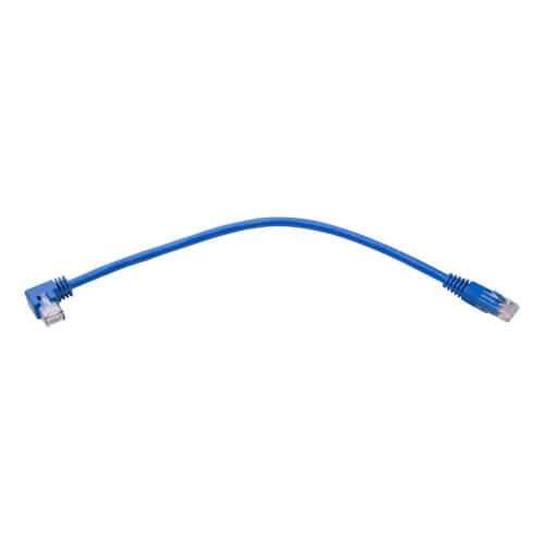 Eaton Tripp Lite Series Right-Angle Cat6 Gigabit Molded UTP Ethernet Kabel (RJ45 Right-Angle M zu RJ45 M), Blue, 1 ft. (