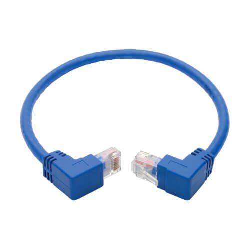 Eaton Tripp Lite Series Up/Down-Angle Cat6 Gigabit Molded UTP Ethernet Kabel (RJ45 Up-Angle M zu RJ45 Down-Angle M), Blu
