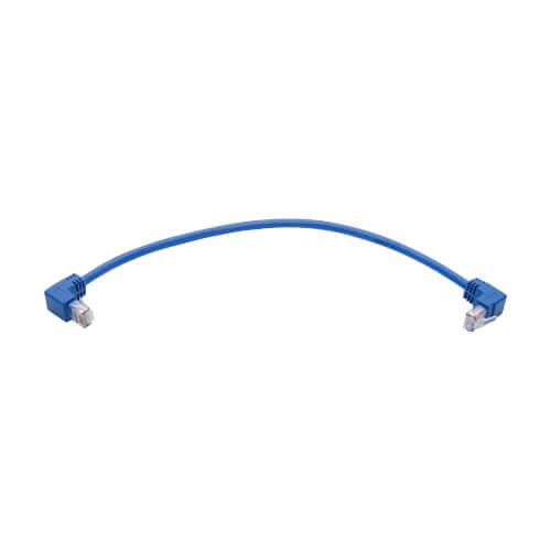 Eaton Tripp Lite Series Up/Down-Angle Cat6 Gigabit Molded UTP Ethernet Kabel (RJ45 Up-Angle M zu RJ45 Down-Angle M), Blu