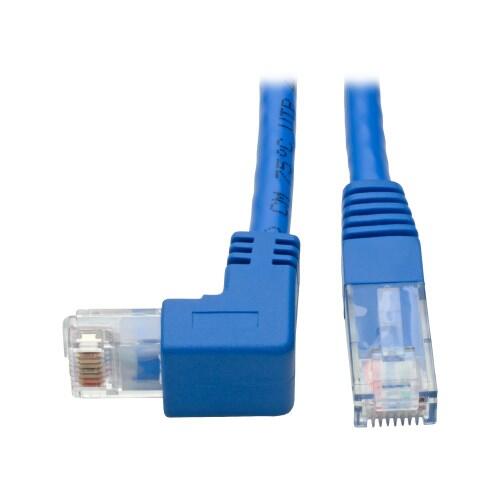 Eaton Tripp Lite Series Down-Angle Cat6 Gigabit Molded UTP Ethernet Kabel (RJ45 Right-Angle Down M zu RJ45 M), Blue, 3 f