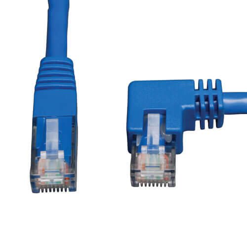 Eaton Tripp Lite Series Right-Angle Cat6 Gigabit Molded UTP Ethernet Kabel (RJ45 Right-Angle M zu RJ45 M), Blue, 3 ft. (