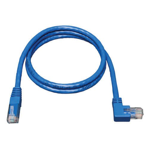 Eaton Tripp Lite Series Right-Angle Cat6 Gigabit Molded UTP Ethernet Kabel (RJ45 Right-Angle M zu RJ45 M), Blue, 3 ft. (