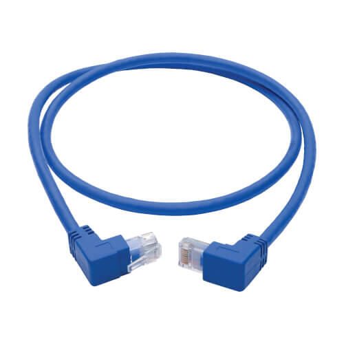 Eaton Tripp Lite Series Up/Down-Angle Cat6 Gigabit Molded UTP Ethernet Kabel (RJ45 Up-Angle M zu RJ45 Down-Angle M), Blu