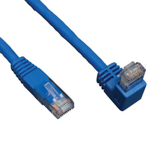 Eaton Tripp Lite Series Down-Angle Cat6 Gigabit Molded UTP Ethernet Kabel (RJ45 Right-Angle Down M zu RJ45 M), Blue, 5 f