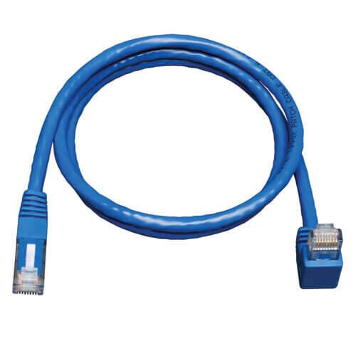 Eaton Tripp Lite Series Down-Angle Cat6 Gigabit Molded UTP Ethernet Kabel (RJ45 Right-Angle Down M zu RJ45 M), Blue, 5 f