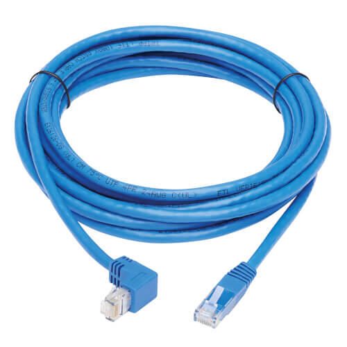 Eaton Tripp Lite Series Down-Angle Cat6 Gigabit Molded UTP Ethernet Kabel (RJ45 Right-Angle Down M zu RJ45 M), Blue, 15