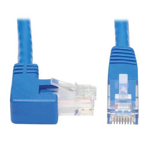Eaton Tripp Lite Series Right-Angle Cat6 Gigabit Molded UTP Ethernet Kabel (RJ45 Right-Angle M zu RJ45 M), Blue, 15 ft.